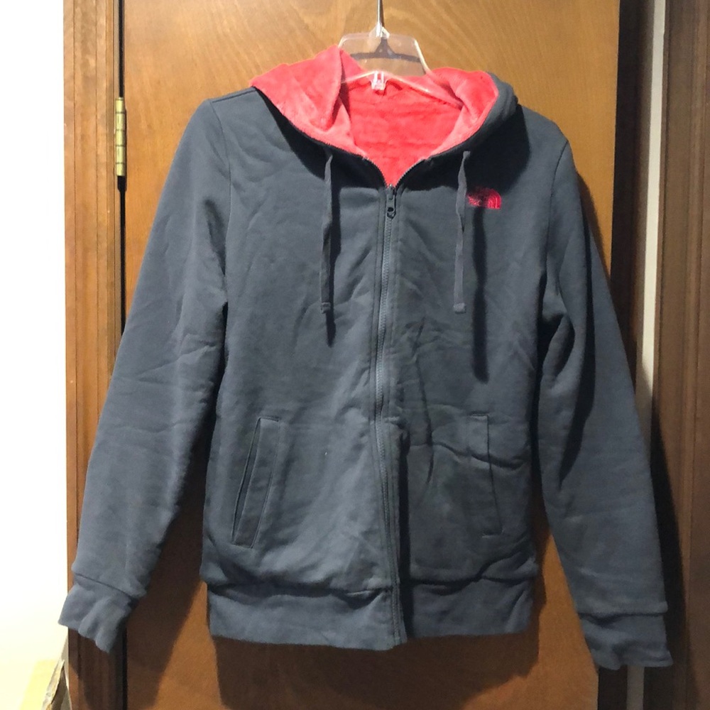 Reversible north face fleece sweatshirt